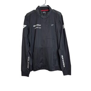 Alpinestars Racing Ahead Mens XL Black Full Zip Jacket Mock Neck Moto Sportswear